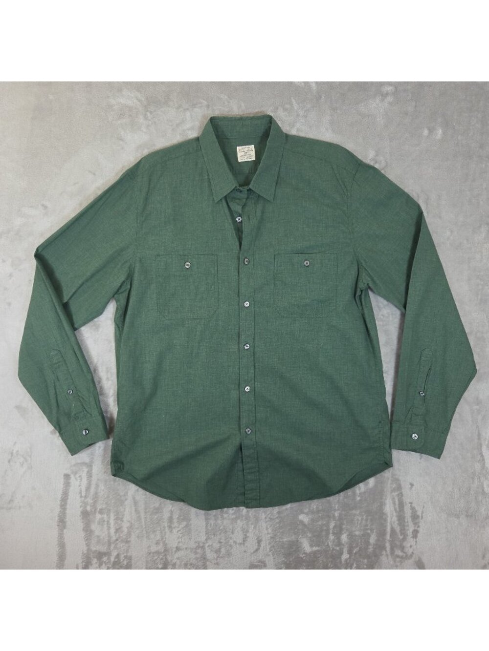 J. CREW Button Down Work Shirt Forest Green Men's Size Medium XL